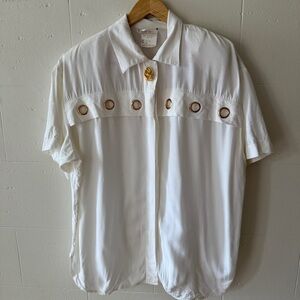 Vintage Blouse with Gold Accents